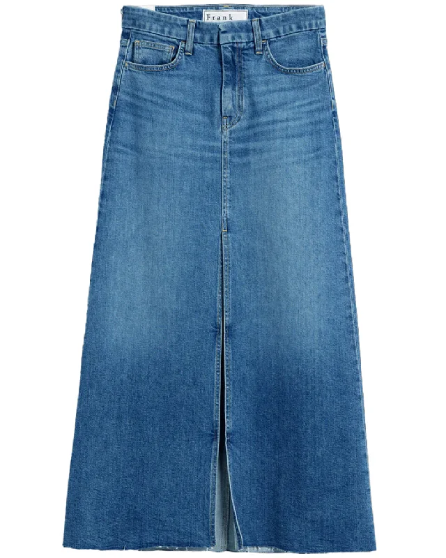 Donnybrook Denim Skirt in Classic Blue Wash silk skirt elegant