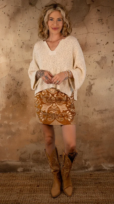 Krissy Studded Skirt flowy skirt hem