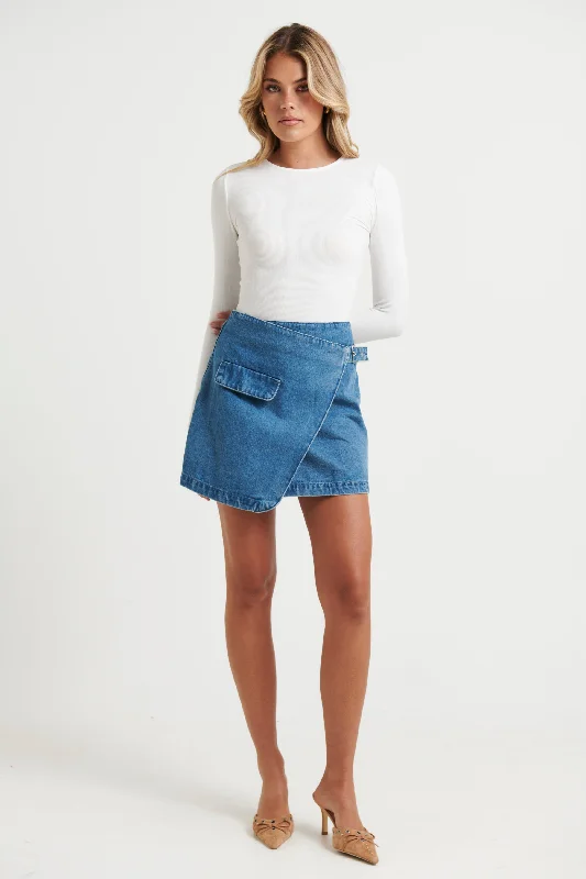 Lulu Skirt Blue Denim spandex blend skirt