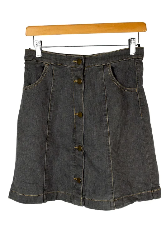 Grey Denim Mini Skirt velvet skirt plush
