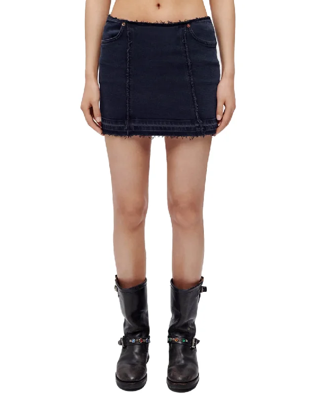 Tube Denim Mini Skirt in Blaken Blue denim skirt casual