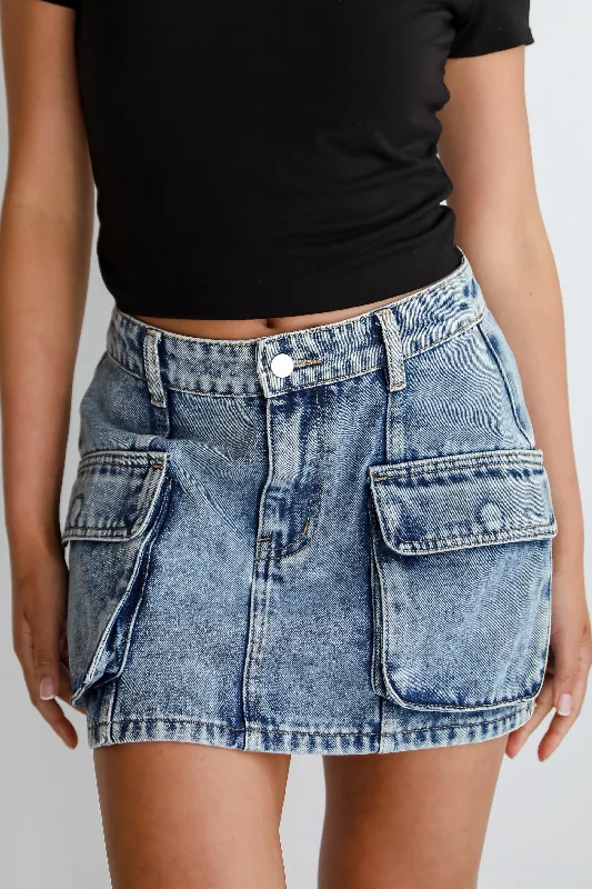 FINAL SALE - Roll With It Denim Mini Skirt velvet skirt plush