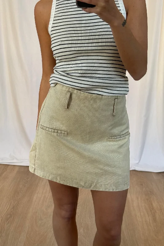 Samaya Skort Beige Denim denim skirt classic