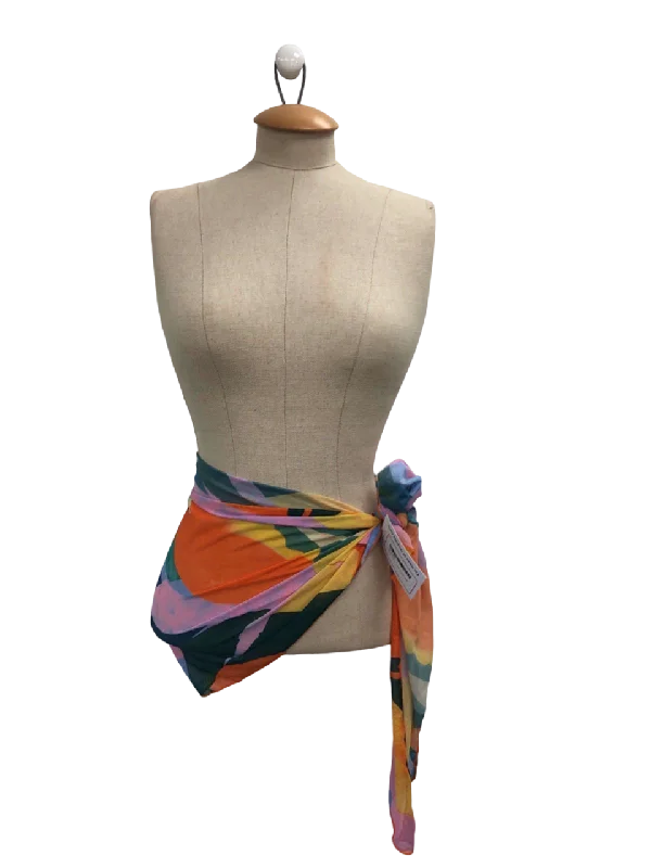 Multicolour Sheer Sarong UK M lace skirt delicate