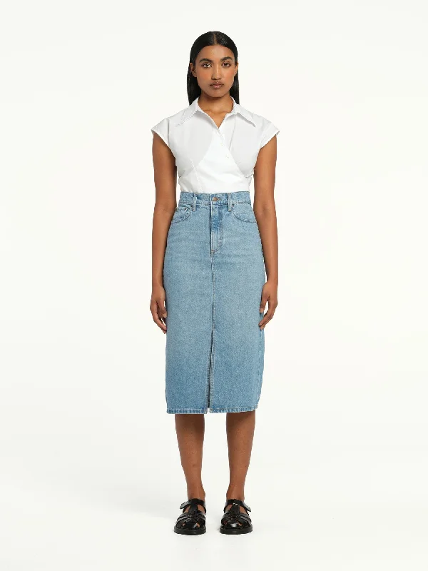 Strandard Skirt Saunter | Linen Denim corduroy skirt cozy