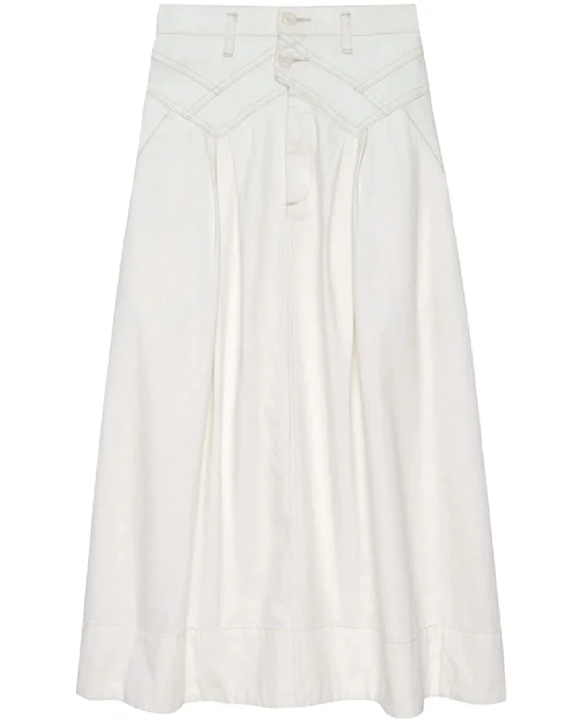 Natural Hemp Field Skirt silk skirt lustrous