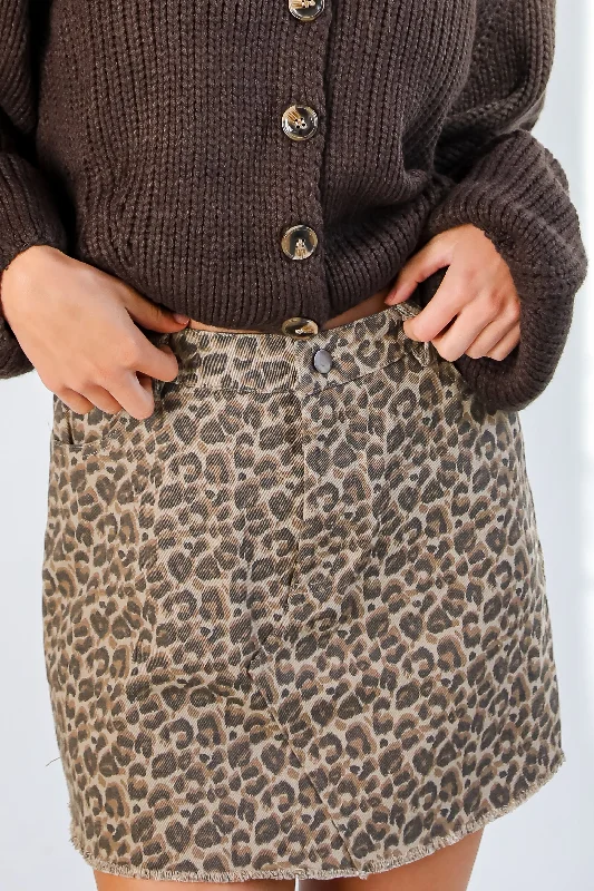 Unmatched Energy Leopard Mini Skirt - DOORBUSTER silk skirt sleek